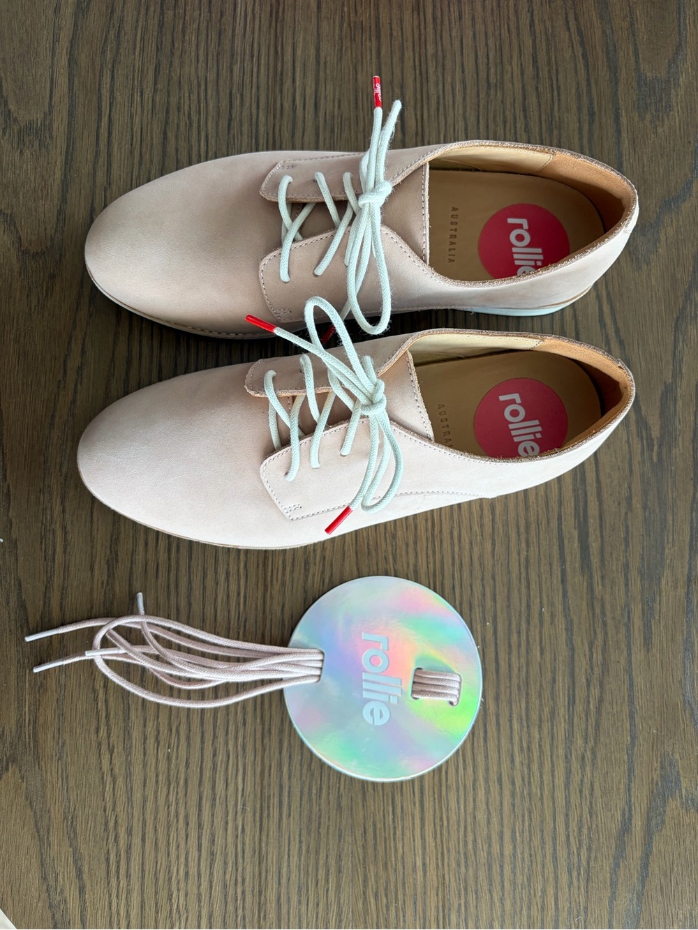 Rollie Classic Lace-Up Boots in Blush Pink